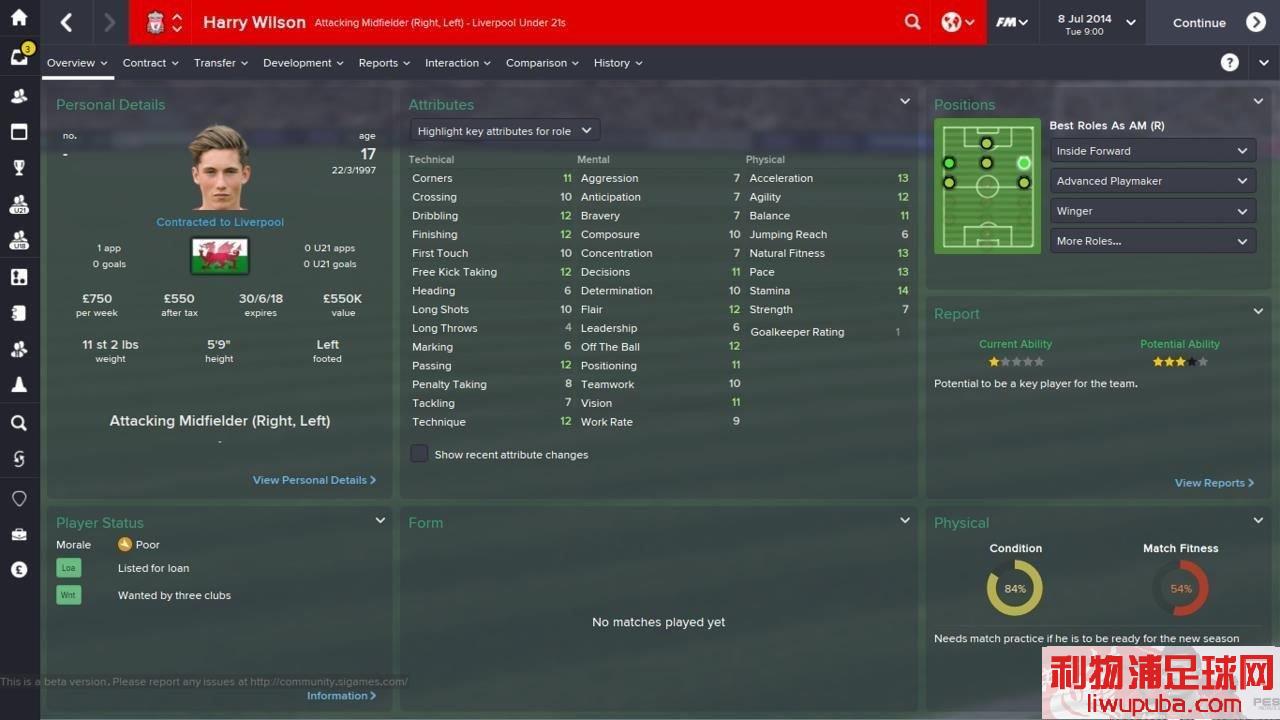 FM2015 ССʥɭHarry Wilson